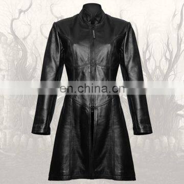 Trinity of Tears Ladies Gothic Leather Coat