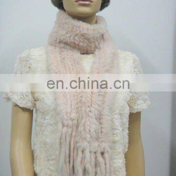 3163# Knit Rabbit Fur Scarf, Women's