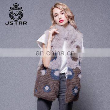 Women's short Fox Fur Vest Sleeveless Thick Warm Winter Coat Slimming Vest