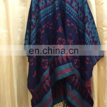 Wholesale Mexican Imports Women's Traditional Ruana Wool Wraps 100% Kashmir Pashmina Shawl photo-4