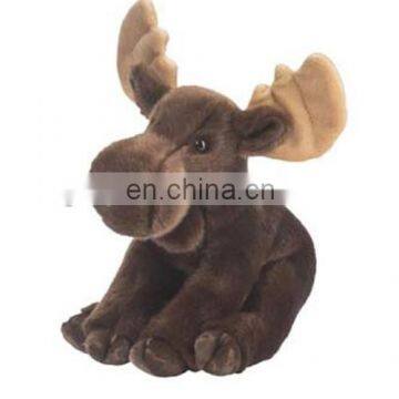 Best Christmas gift 15inch dark brown moose plush and stuffed toys