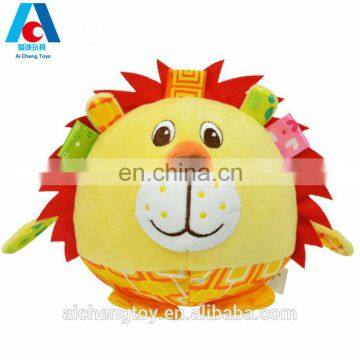 dongguan factory custom round lion head plush stuffed toy for kids