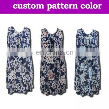 Wholesale Girl Fashion Beautiful Flower Printed Sleeveless Lady Summer Dresses for Mid Aged Women photo-3