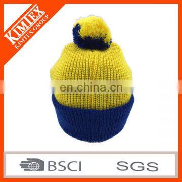 2017 Custom Colorful Pom Pom Knit Hat With Ball Top photo-5
