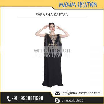 Black Fancy Party Wear Farasha Kaftan by a Leading Designer Company