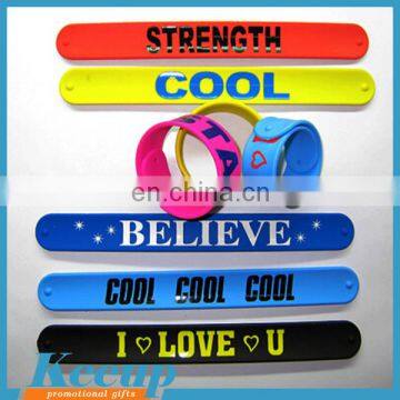 Eco Funny Customized Colourful Silicone Slap Band