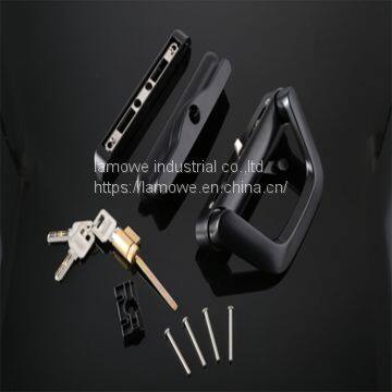 single style aluminum sliding door handle made of zinc alloy with key