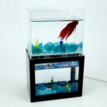 Wholesale Automatic Filter acrylic small tarpaulin plastic fish tank farm mini aquarium led lighting fish tank