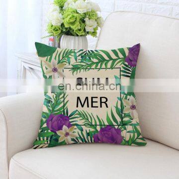 I@home Pastoral Style Digital Printing Office Lumbar Back Support Pillow Cushion Cover