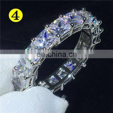 Female Ladies Diamond Ring Alloy Stackable Bling Bling Rings Jewelry Women Baguette Love Heart Boutique for Girlfriend
