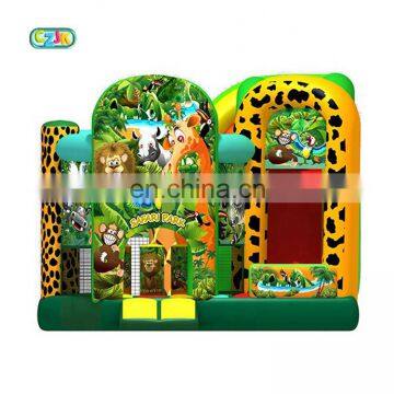 safari park combo inflatable bouncer jumping bouncy castle bounce house with slide