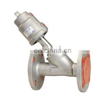 2/2 Way Piston Operated Flange Stainless Steel Pneumatic Angle Seat Valve