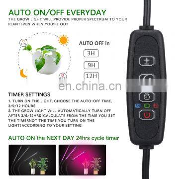 30w LED Grow Light Tube Full Spectrum Flexible Timing Dimmable Clip Grow Light 3 Heads Grow Lamp for Plants