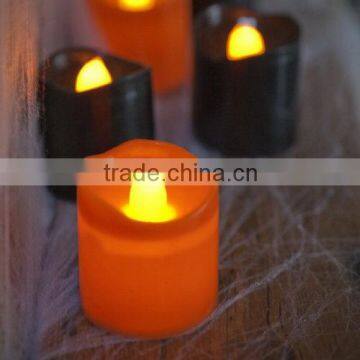 Orange & Black Halloween Battery LED Tea Light Candles HL001