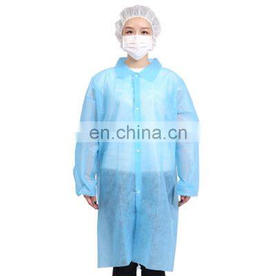 Visitor Gown Nonwoven Dental Lab Coat Medical Doctor PP Wholesale Disposable Cheap Blue White Medical Protective Clothing