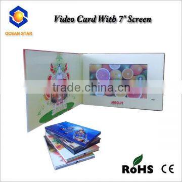 7 inch advertising video card high quality video capture card China factory video brochure card