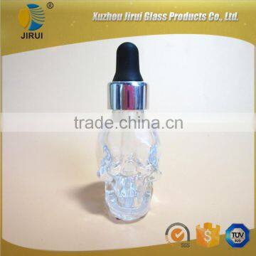 8ml Mini skull glass tobacco tar Bottle with dropper