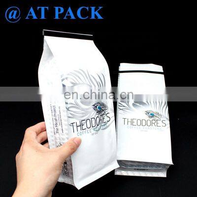 Custom Printed 12oz Flat Bottom Recyclable Coffee Bags Coffee Pouch With Valve and Tin Tie