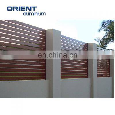 Aluminium Privacy Screens / Aluminium slat fencing in wood look or powder coating for AS/NZ market