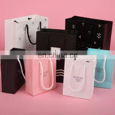 Custom Printed Logo cardboard packaging White Brown Kraft Gift Craft Shopping Paper Bag With Handles