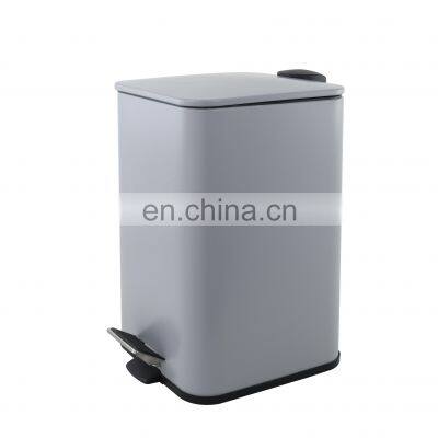 Square Kitchen Waste Bin Household Pedal Trash Can Bathroom Stainless Steel Pedal Bin photo-3