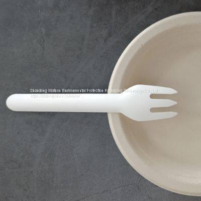 Eco Friendly Waterproof Paper Pulp Biodegradable Customized Disposable Kitchen Utensil Fork photo-3