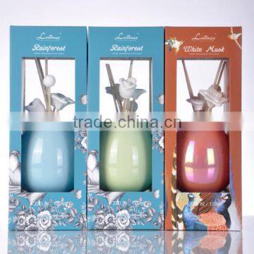 120ml Home Fragrance Aroma Reed Diffuser With Ceramic Bottle and Clay Decoration SA-0040 photo-2