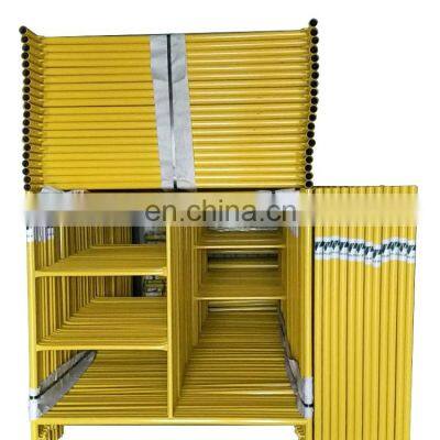 Scalfolding Construction H Frame Steel Scoffold Plank Adjustable Step Metal Yellow Ladder Frame Scaffolding