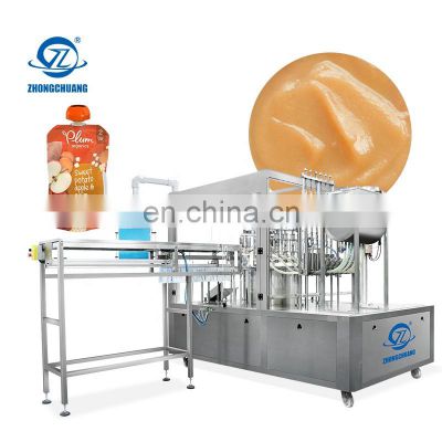 Premade Bag Packing Syrup Water Soft Drink Ice Cream Juice Jelly Baby Puree Automatic Spout Pouch Filling Capping Machine