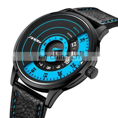 SINOBI 2021 New Original Design Wristwatch Men Rotating Dial Silicone Strap Watches Sport Men Watch S9845G