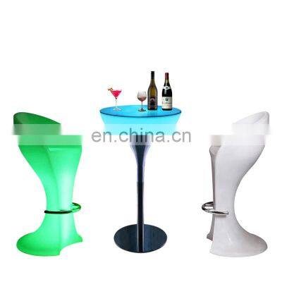 PE LED Chair Home Bar Outdoors LED Cocktail Table Living Room Furniture Chair LED Bar Tables