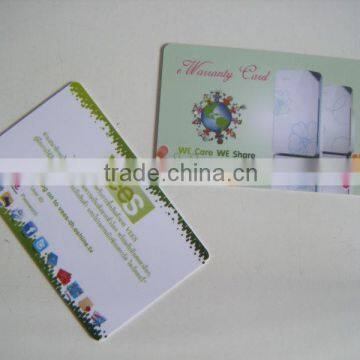 Offset printing plastic gift card