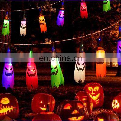 Latest Party Garden Window Decoration Outdoor Orange Purple Hanging Halloween Ghost Lights