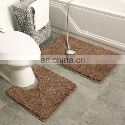 Washable Designer Anti Slip Designer Carpet Floor Luxury Toilet Mats 2 Piece Set Rug Bathroom photo-2