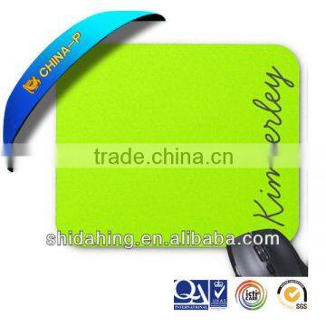 Promotional PVC Fresh Green Backed Mouse Pad with Large Words Printing Area