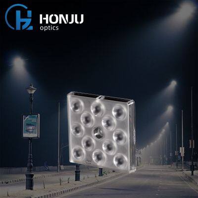 Hongzhu 50X50mm Outdoor Light Lens 5050 PC 12 In 1 Led Outdoor Lighting Street Light Lens