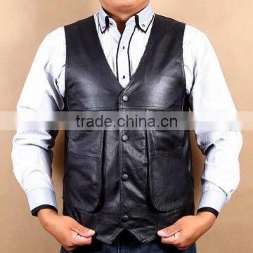 Slim fit sheep leather vest