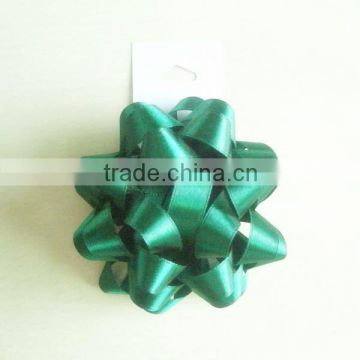 Wholesale Greensingle Face Satin Ribbon Gift Star Bows for festival decoration gift packing