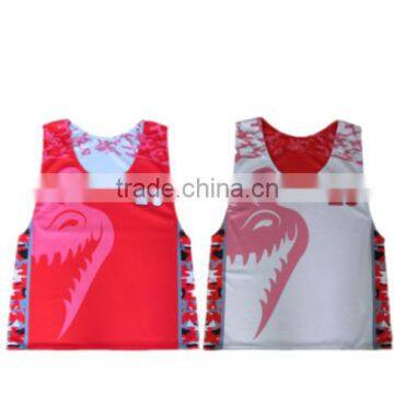 Dry fit polyester reversible lacrosse pinnies