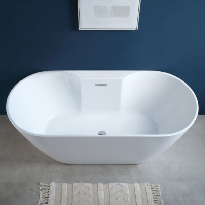 Modern Freestanding Solid Surface Bath Tub Bathroom Shower Tub High Quality Luxury Acrylic Resin Stone Bathtub photo-5