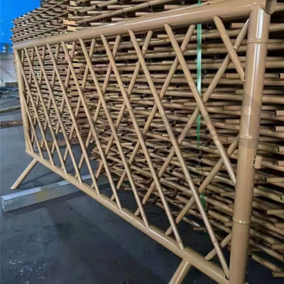Valla de bambú artificial imitada | Valla resistente para parques al aire libre