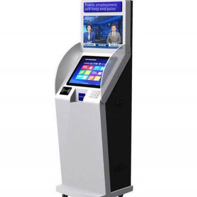 Самообслуживающийся терминал, самообслуживающаяся машина для сбора медицинских справок в больнице, банковский информатор, машина для оплаты, копирования, печати и выдачи справок в одном корпусе, многофункциональная машина с распознаванием отпечатков пальцев по паспорту, распознаванием лиц, микрофоном для голосовых команд и ИИ