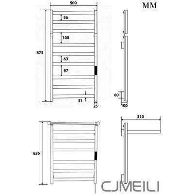 Bathroom Electric Heated Towel Rack, Towel Warmer for Bathroom, Wall Mounted Stainless Steel,4 Colours photo-5