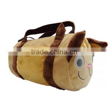 Brown Cute Cat Shaped Velvet Mini Duffel Bag for Kids Children photo-4