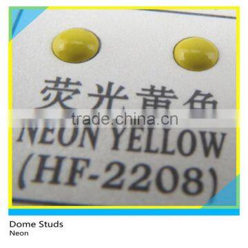 Hot Fix Half Round Studs Neon Yellow Done Studs for Garment Decoration