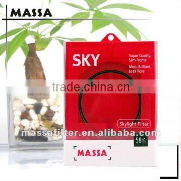 Massa super slim lens filter 58mm skylight filter for digital camera