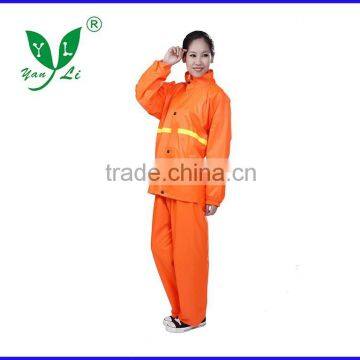 Orange luminous suit thick waterproof safety riding raincoat