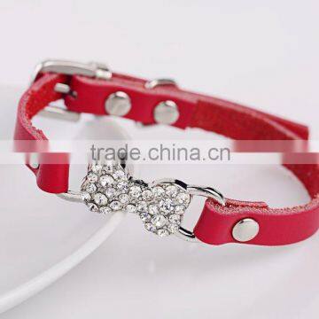 Wholesale Diamond Bone Leather Pet Collar Creative Dog Collars