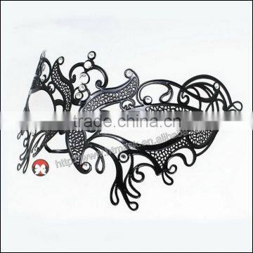 Luxury Elegant Silver Metal Laser Cut Beatles Mask With Rhinestones Crystal photo-3