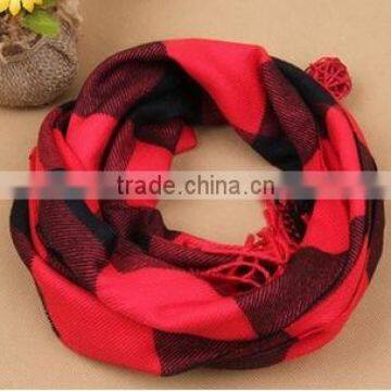 2015 Autumn Winter Newest Cotton Tassel Checked Plaid Boys Scarf photo-6